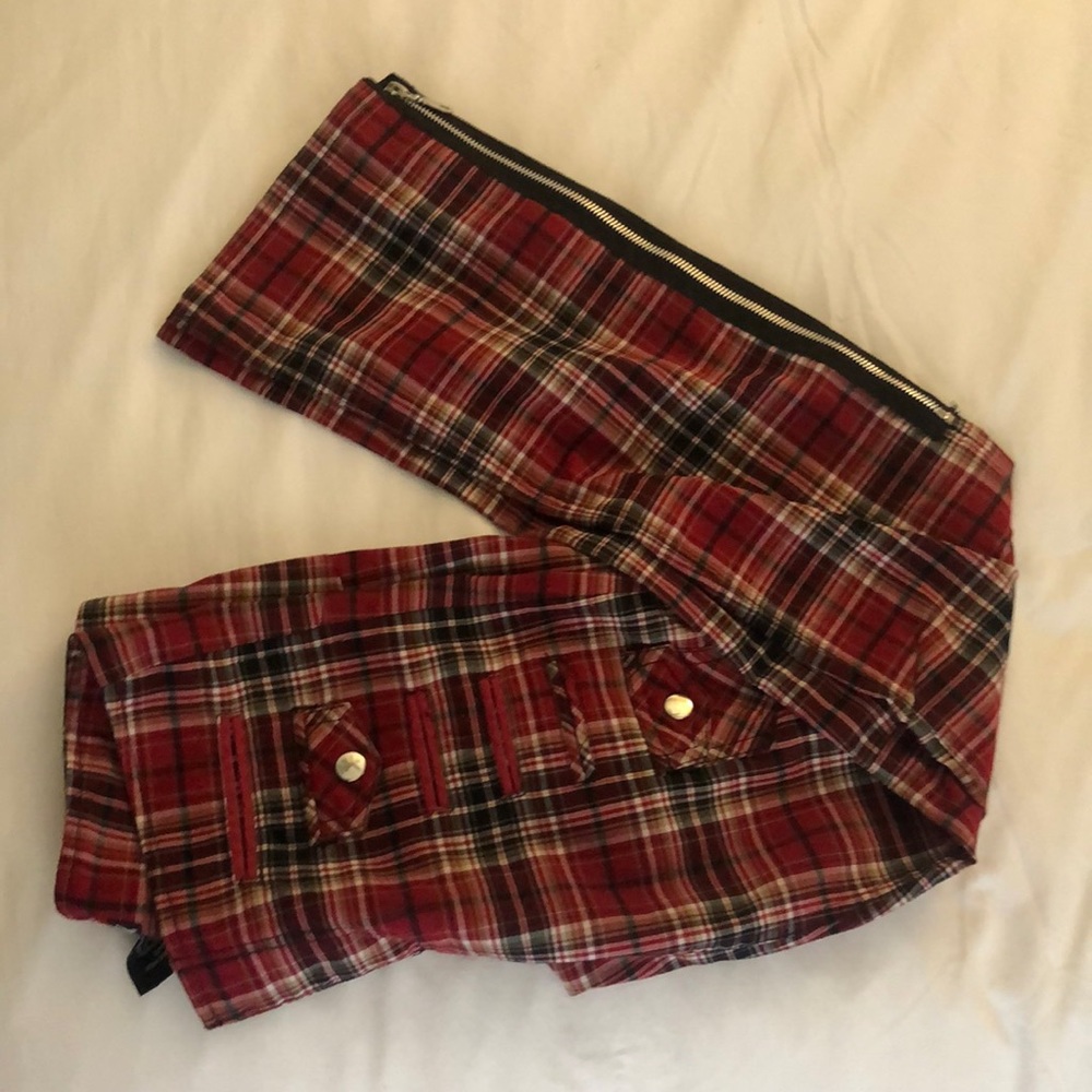Red plaid pants